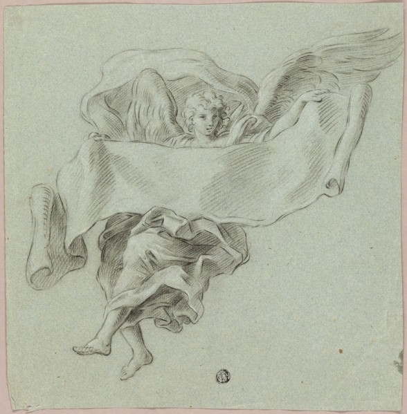 Angel with Putti Carrying Object, n.d. Attributed to Sebastiano Conca.