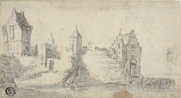 Fortified Buildings on Water's Edge, n.d. Attributed to Simon de Vlieger.