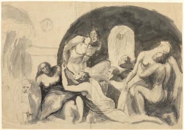 One Cycle of Hell, 1750/1850. Circle of Henry Fuseli.