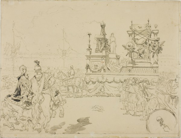 Scene from the Fêtes de Rennes, c. 1880. Festival at Rennes.