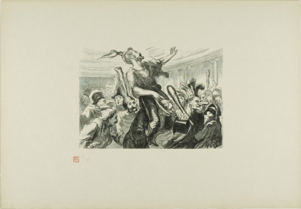 At the Opera Ball - Lent - Long live the smartly dressed crowd!, 1868, printed 1920. Creator: Etienne Carjat.