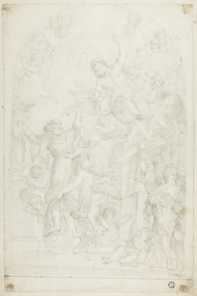 Christ Appearing to Monastic Saint in Ecstasy, n.d. Follower of Carlo Maratti.