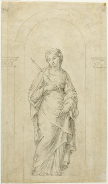 Saint Standing in a Niche, n.d. Follower of Carolo Maratti.