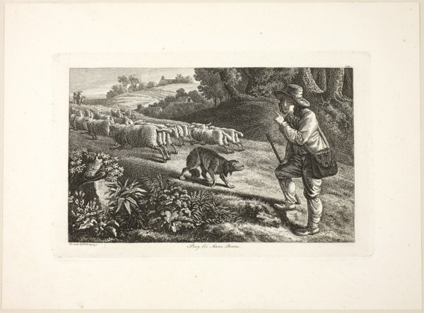 Arcadian Shepherd Boy and His Flock of Sheep, 1810.