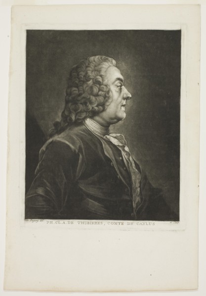 Philippe Claude Tubières, Comte de Caylus, 1770. Possibly a portrait of French polymath Anne Claude de Caylus.