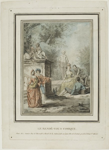 The Comic Rendevous, n.d. 'Le Rendé-vous Comique'. Characters from the Commedia dell'Arte.