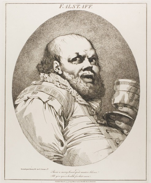 Falstaff, originally published March 15, 1776,  published 1809. Creator: John Hamilton Mortimer.