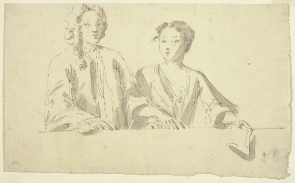 Bust Length Couple, n.d. Possibly by William Hogarth.