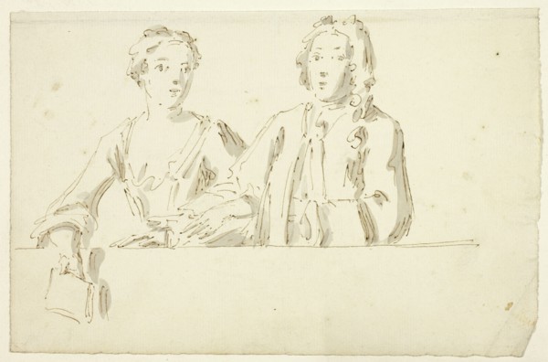 Bust Length Couple, n.d. Possibly by William Hogarth.