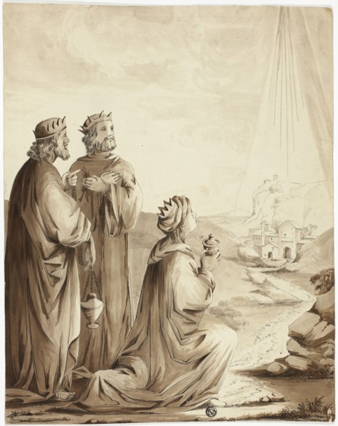 The Three Magi Pointing to the Star of Bethlehem, n.d.