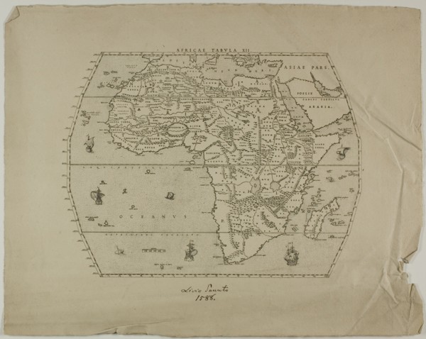 Africae Tabula XII, 1588, reprinted 1889. Map of Africa.