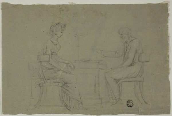 Man and Woman Seated at Table, n.d.