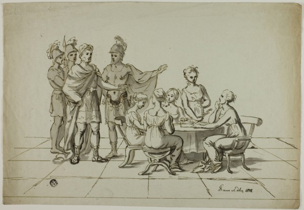 Roman Emperor Approaching Group of Women Seated at Table, 1819.