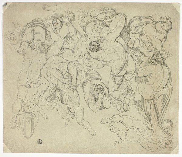 Group of Figures, n.d. Detail after the Last Judgment by Michelangelo.