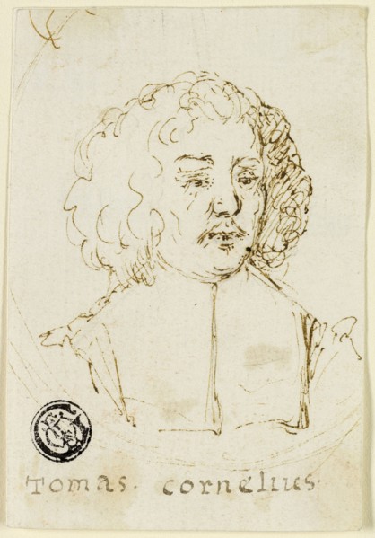 Bust of Reverend Tomas Cornelius, 17th century.