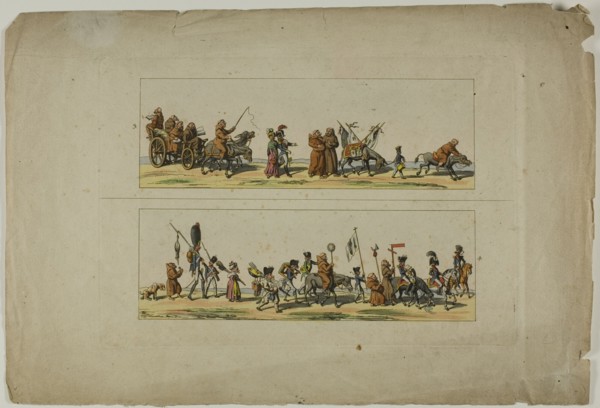 Plates Three and Four, from L'Ouverture de la Campagne des Ultras contre la XIXe siecle, n.d.