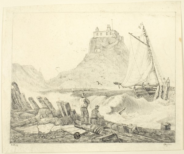Harbor with Old Castle, c. 1820.