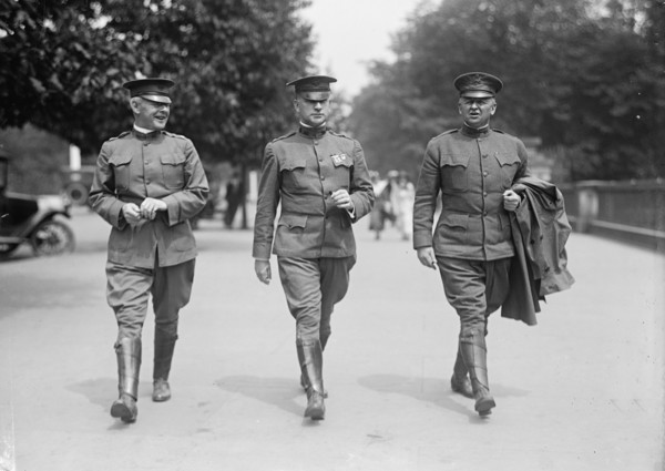 Fred R. Brown, Lt. Col. Sherer; Brown; Major Joseph Compton Castner, 1917.