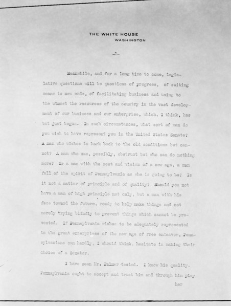 Copy of Letter On White House Stationery, October 20, 1914. Creator: Harris & Ewing.