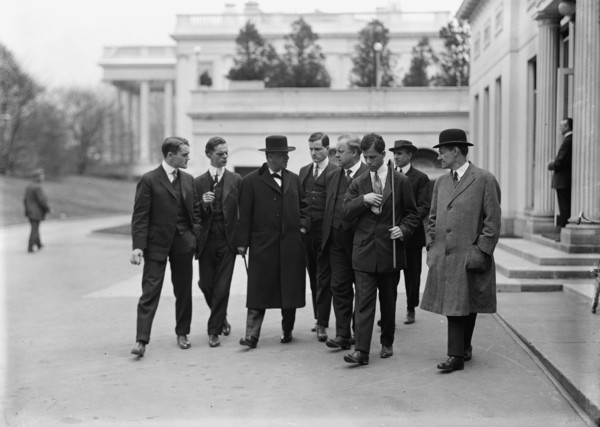 Daniels, Josephus, Secretary of The Navy, 1913-1921. with Newsmen, 1914.