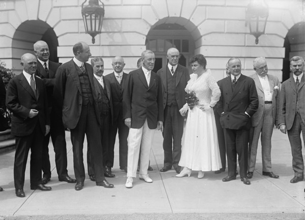 Democratic National Committee, Marsh; Lynch; Cummings; Johnson; Wilson; Mcnab; Mrs. Wilson..., 1916. Creator: Harris & Ewing.