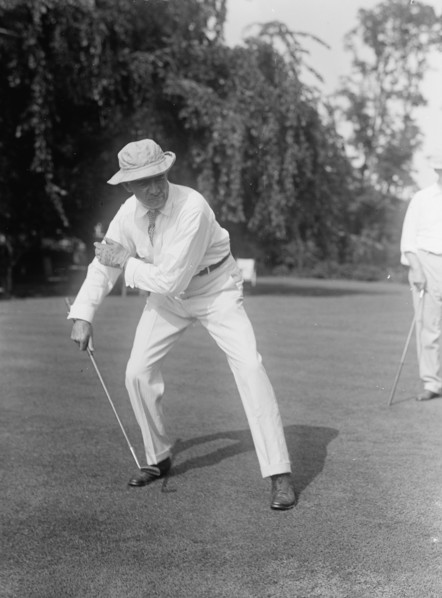 Hitchcock, Gilbert Monell, Rep. from Nebraska, 1903-1905, 1907-1911; Senator, 1911-1923. Playing Golf, 1917.