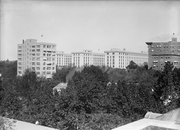 Memorial Continental Hall - View from Roof of Continental Hall Toward Interior Department Building, 1917.