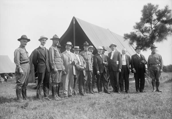 National Guard of D.C. M. And M. Assn. of D.C. On Visit To D.C.N.G. in Camp at Colonial Beach, 1916. Creator: Harris & Ewing.