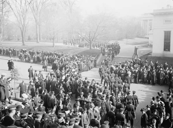 New Year's Reception at White House - General View; Army And Navy Officers, 1912.
