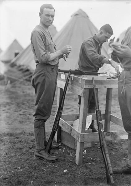 Plattsburg Reserve Officers Training Camp - Jimmie Mitchell of New York, 1916.