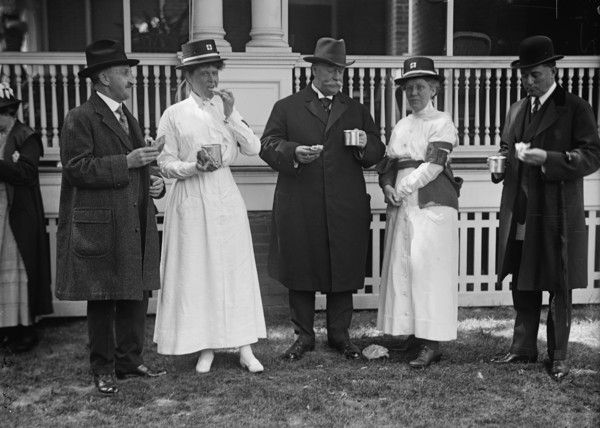 Red Cross Luncheon On General Scott's Lawn - Unidentified; Boardman; Taft; Mrs. Scott; Davison, 1917.