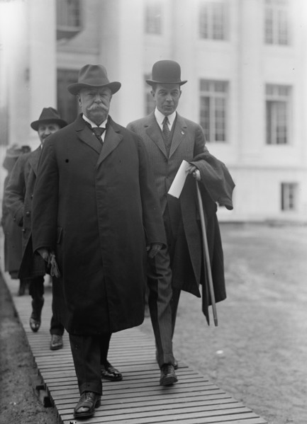Red Cross, American - William H. Taft And Charles D. Norton Leaving Red Cross Building, 1917.