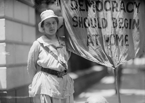 Woman Suffrage - Mrs. Swing, Picketing White House, 1917.