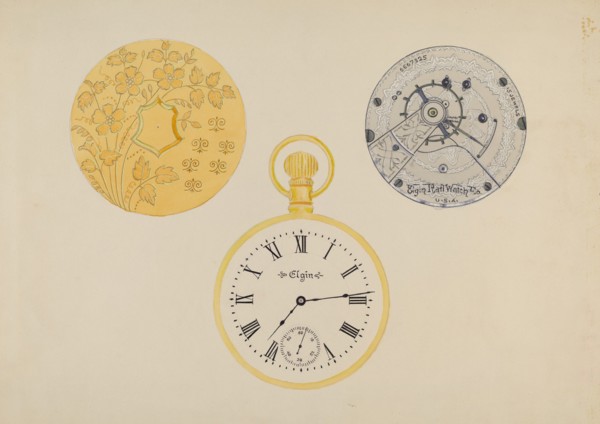 Gold Watch Frame and Case, c. 1936.