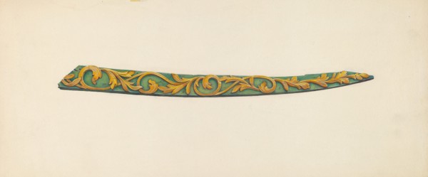 Woodcarving from Ship's Bow, c. 1938.