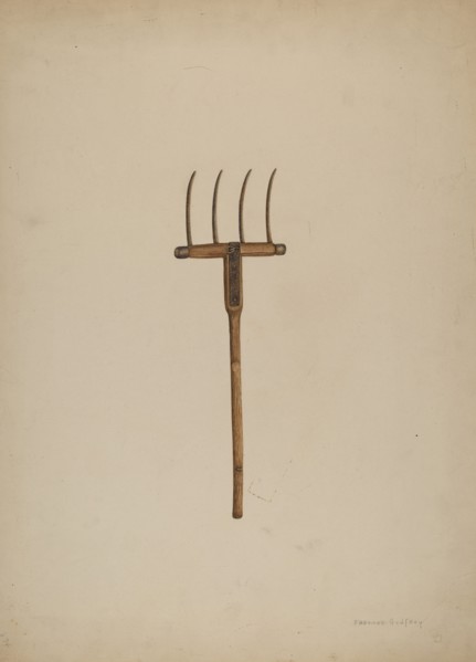 Horse Drawn Hay Fork, c. 1941.