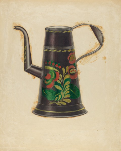 Toleware Teapot, c. 1936.