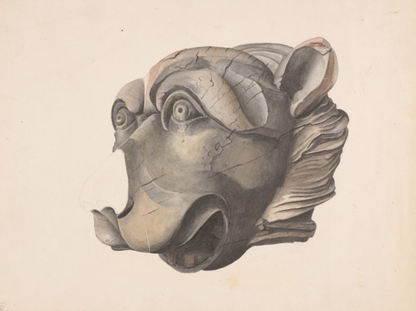 Carved Cat Head (Detail), c. 1936.