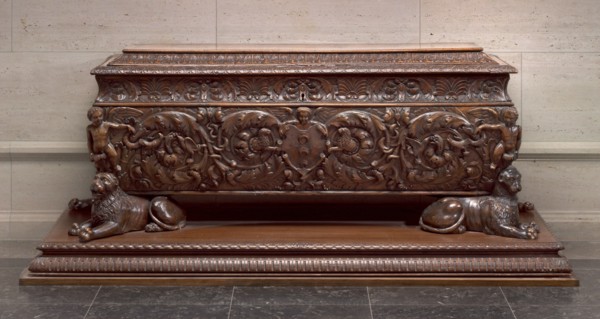 Walnut Cassone made for Strozzi Family, first half 16th century.