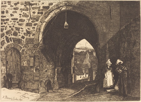 The gate of St Malo in Dinan (La Porte de St Malo à Dinan), 1871.