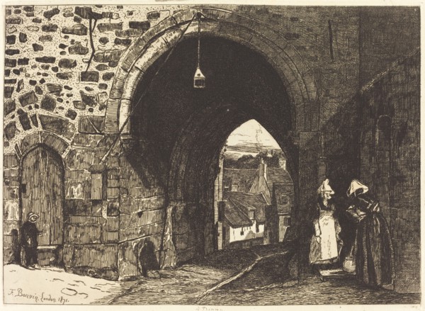 The gate of St Malo in Dinan (La Porte de St Malo à Dinan), 1871.