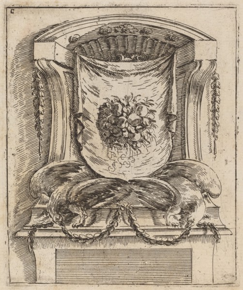 Architectural Motif with a Drape with Fruit, c. 1690.