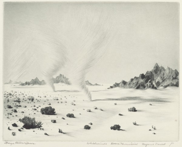 Whirlwinds, Dead Mountains, Mojave Desert, California, c. 1921.