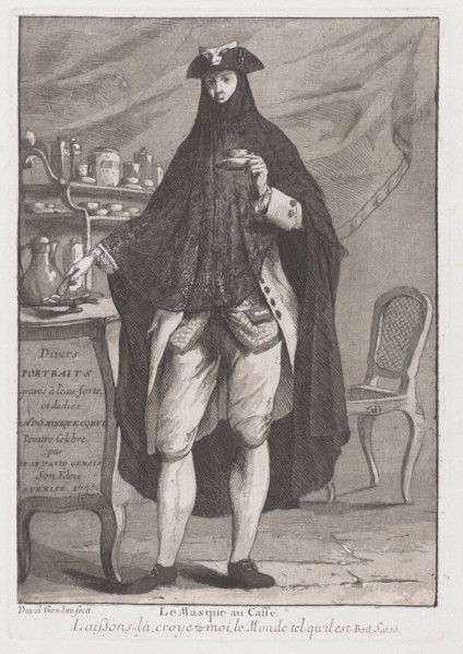 Le Masque au caffé (The Masked Man Taking Coffee), 1775.