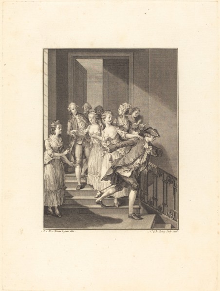 Saint-Preux sort de chez des femmes du monde, 1776.