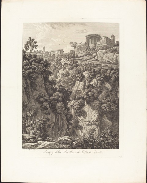 Tempj della Sibilla e Vesta a Tivoli, 1798.