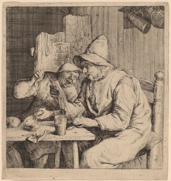 Two Peasants Singing, 1685.