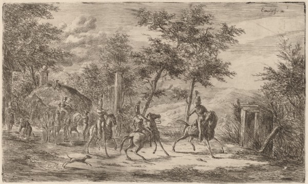 Cavalry and Hay Wagon.
