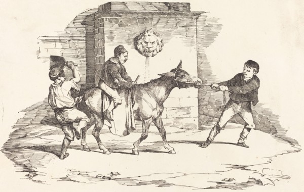 Three Children Playing with a Donkey (Trois enfants jouant avec un ane), 1820.