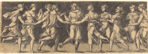 Apollo Dancing with the Nine Muses.